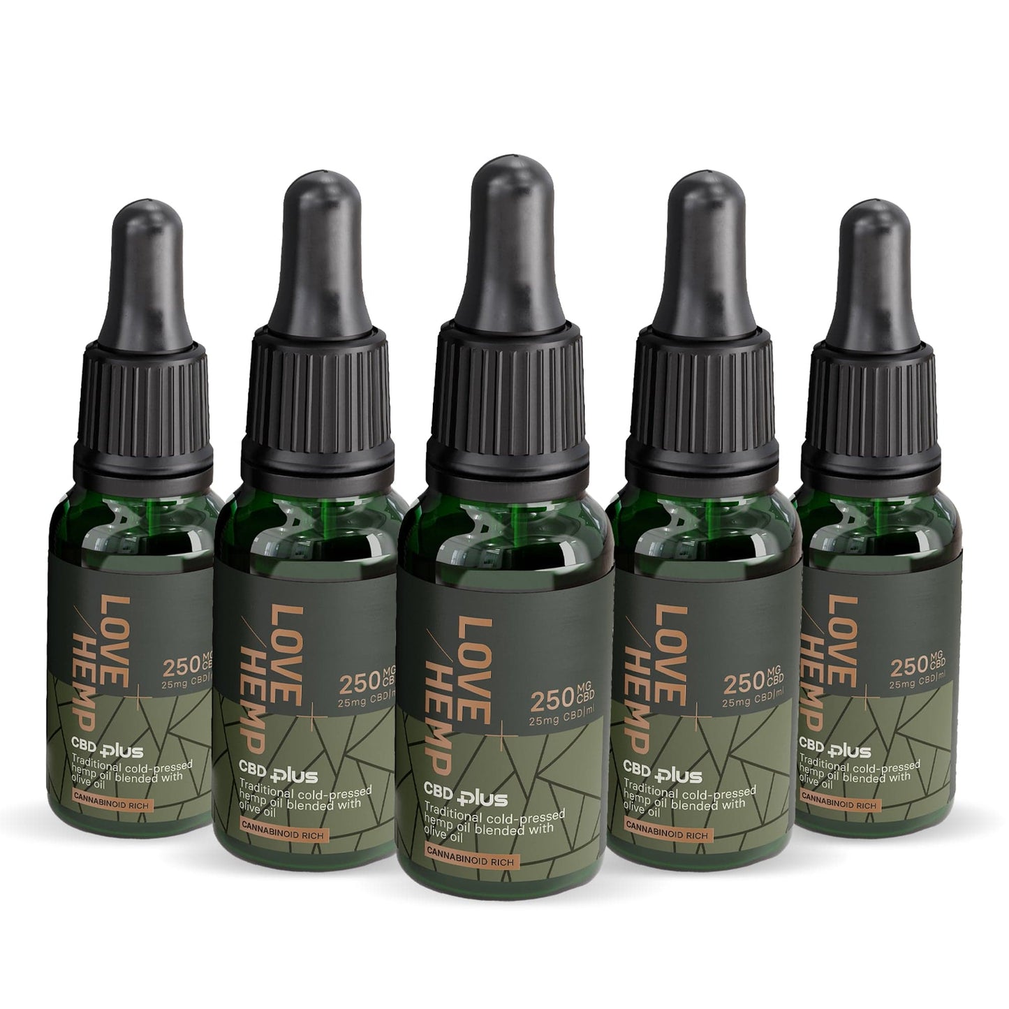 Clearance: CBD Plus Multi Buy Cannabinoid Rich Hemp Oil 250mg - 2.5% / 10ml x 5
