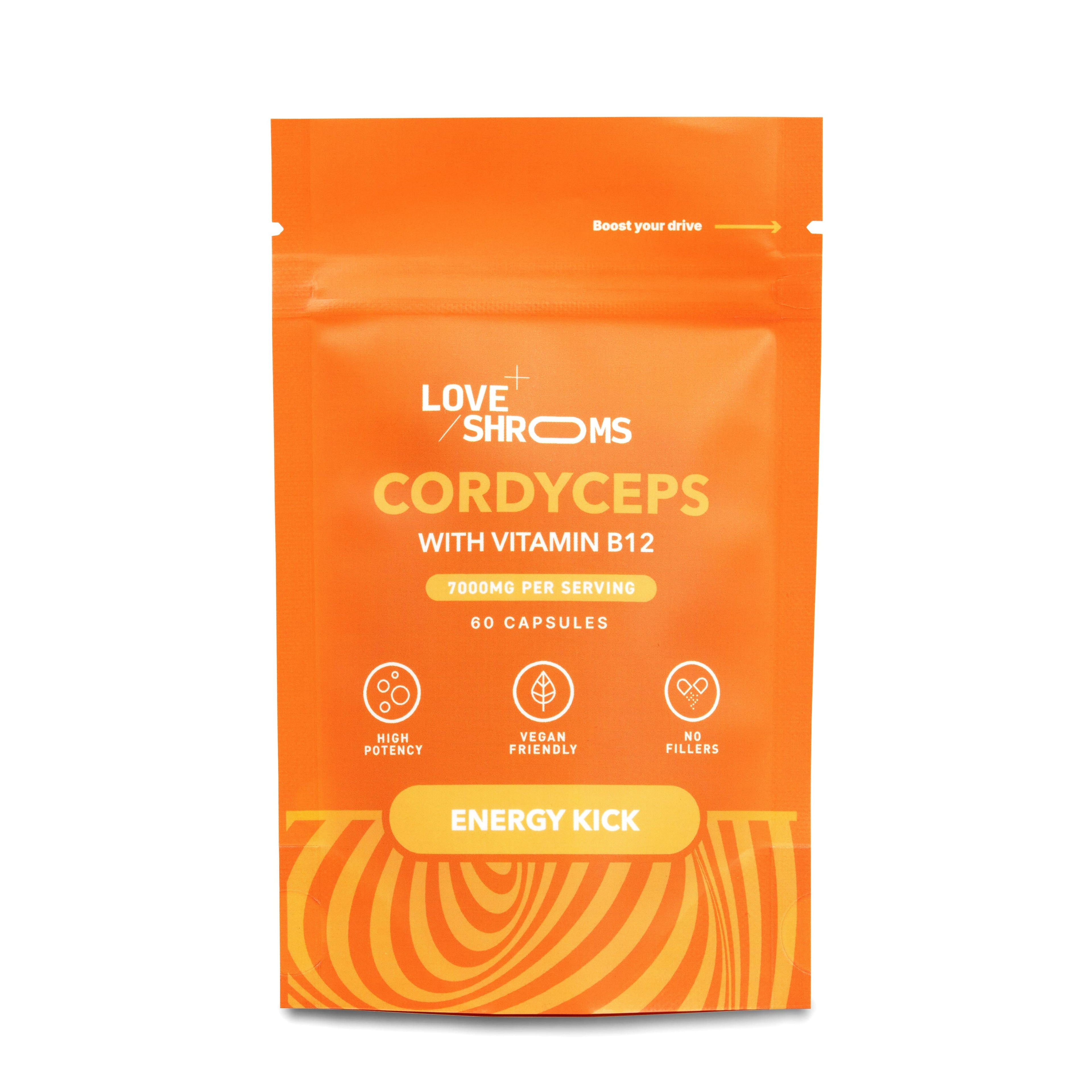 Love Shrooms Cordyceps - Energy Kick | 60 Capsules