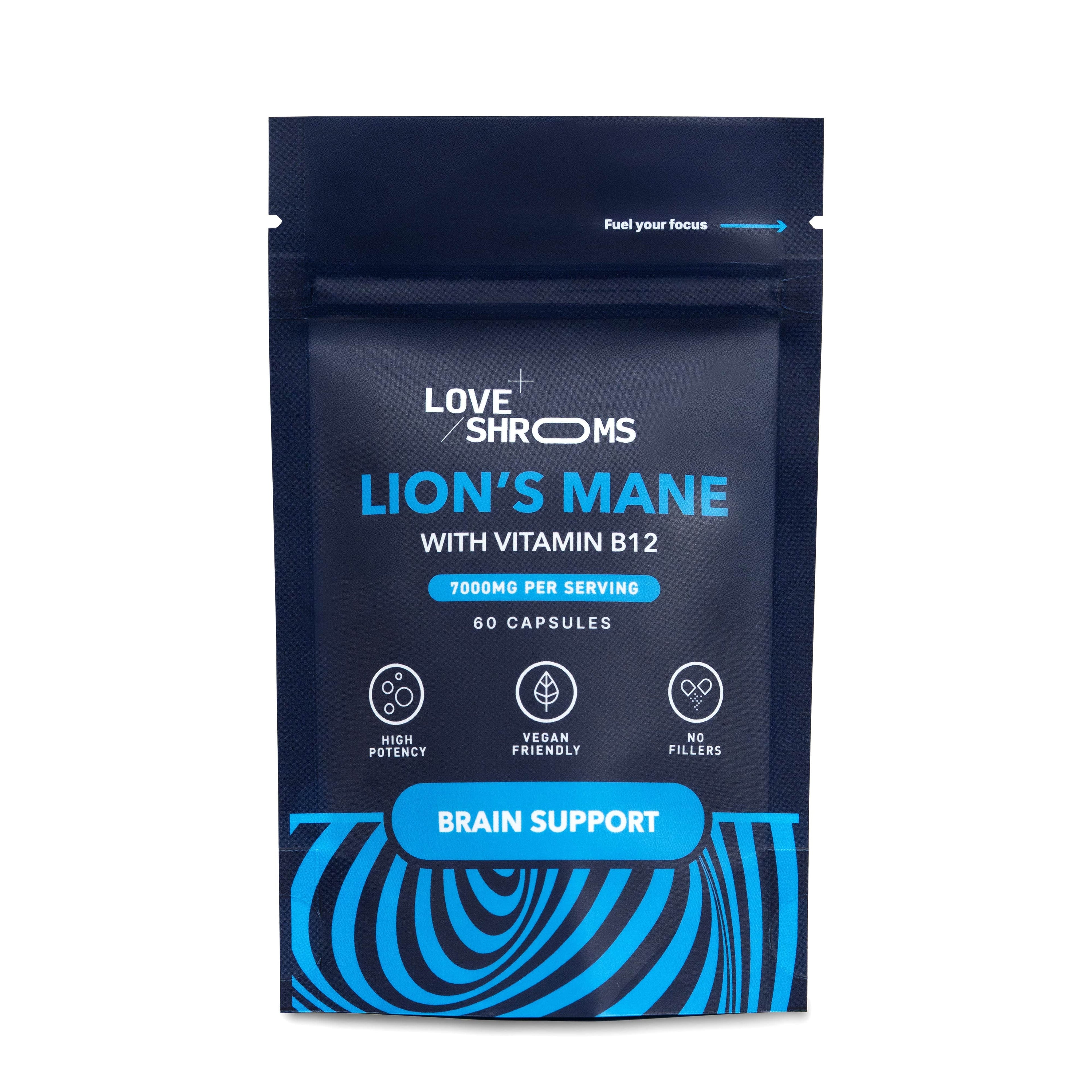 Love Shrooms Lion’s Mane Capsules - Brain Support | 60 Capsules
