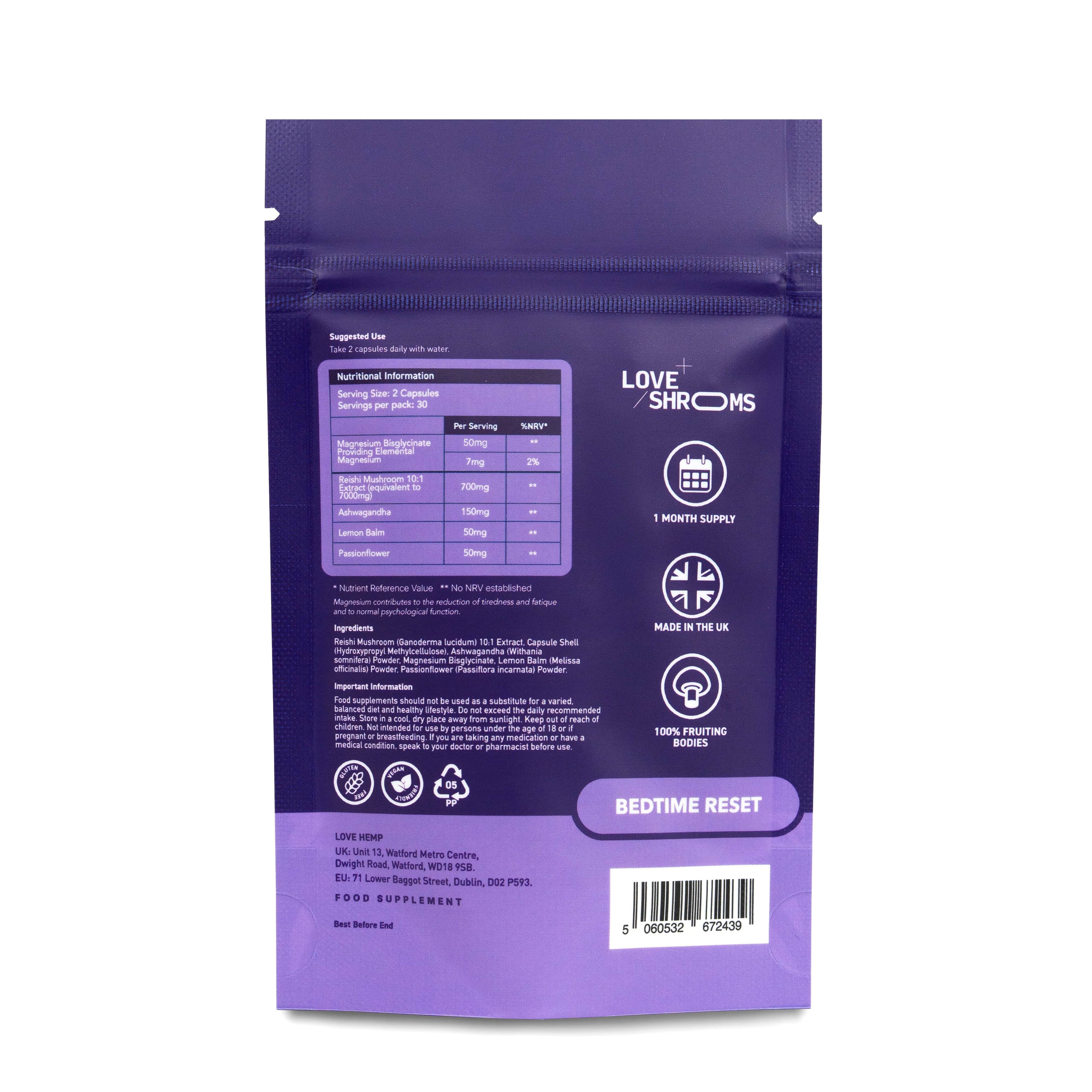 Love Shrooms Reishi - Bedtime Reset | 60 Capsules