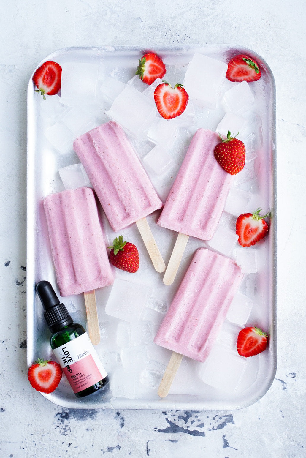 Strawberry Milk CBD Ice Lollies