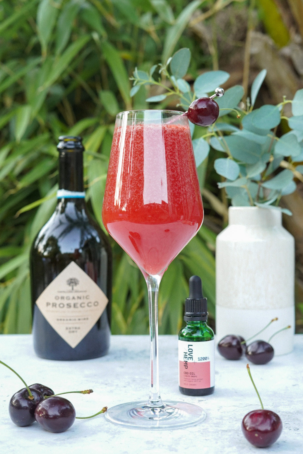 CBD Infused Cherry Fizz Cocktail