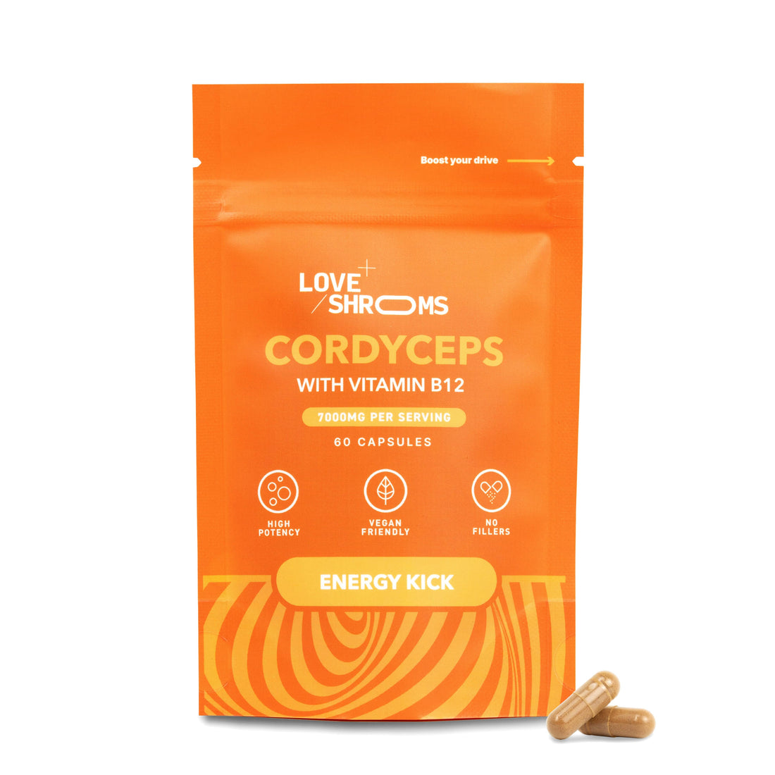 Love Shrooms Cordyceps - Energy Kick | 60 Capsules