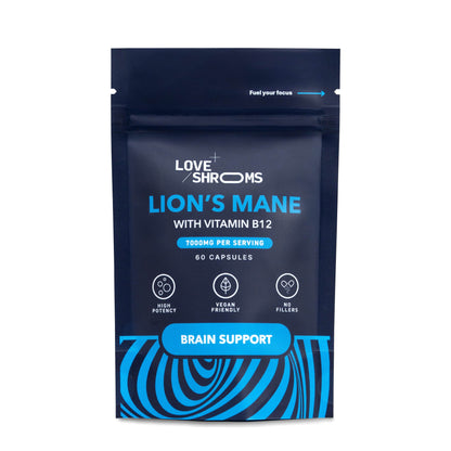 Love Shrooms Lion’s Mane Capsules - Brain Support | 60 Capsules