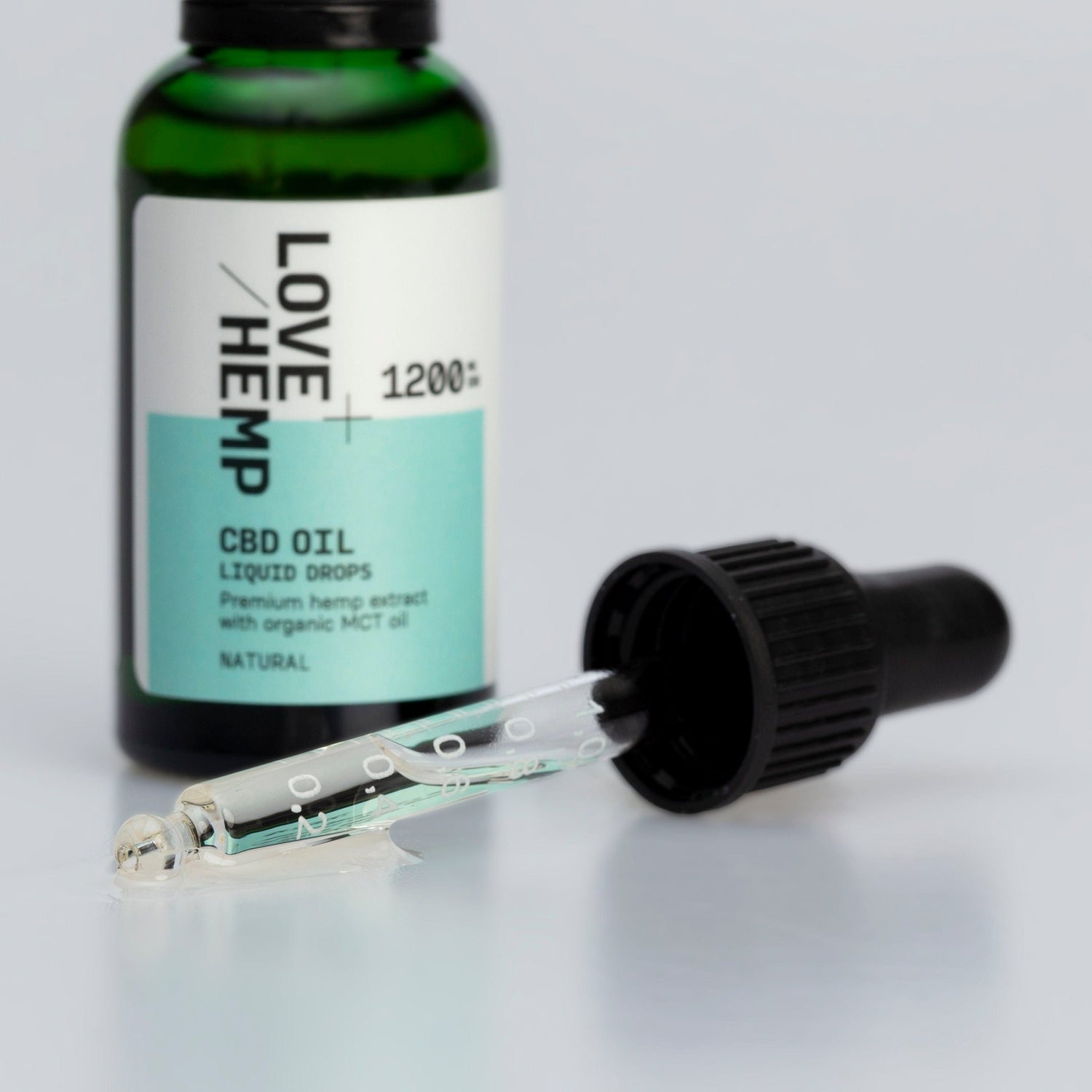 CBD Oil Drops 1200mg natural with droplet